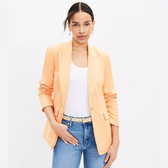 LOFT Cotton Linen Modern Blazer